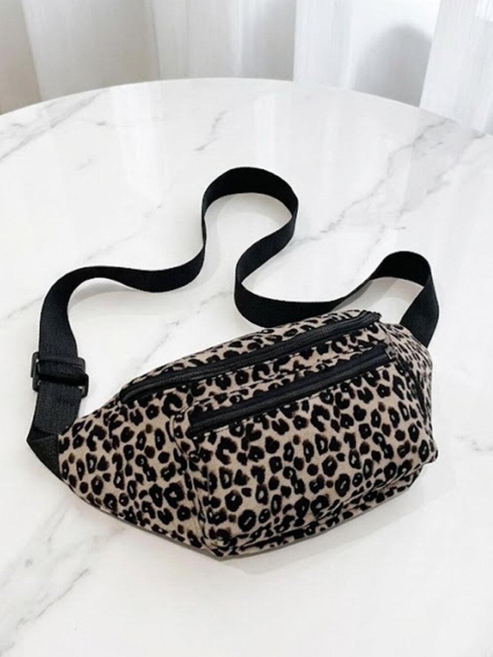 Light Brown Ladies Double Zip Fanny Pack - Picture 1 of 7